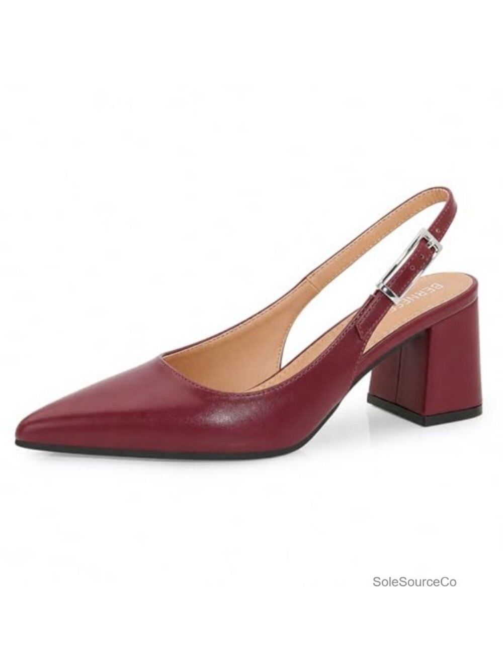 Women's Slingback Pumps Pointed Toe Block Heel